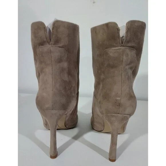 Boots Nine West Beige Suede Stiletto Size 7.5 Pull On 4 Inch Heels Never Worn - Picture 6 of 9